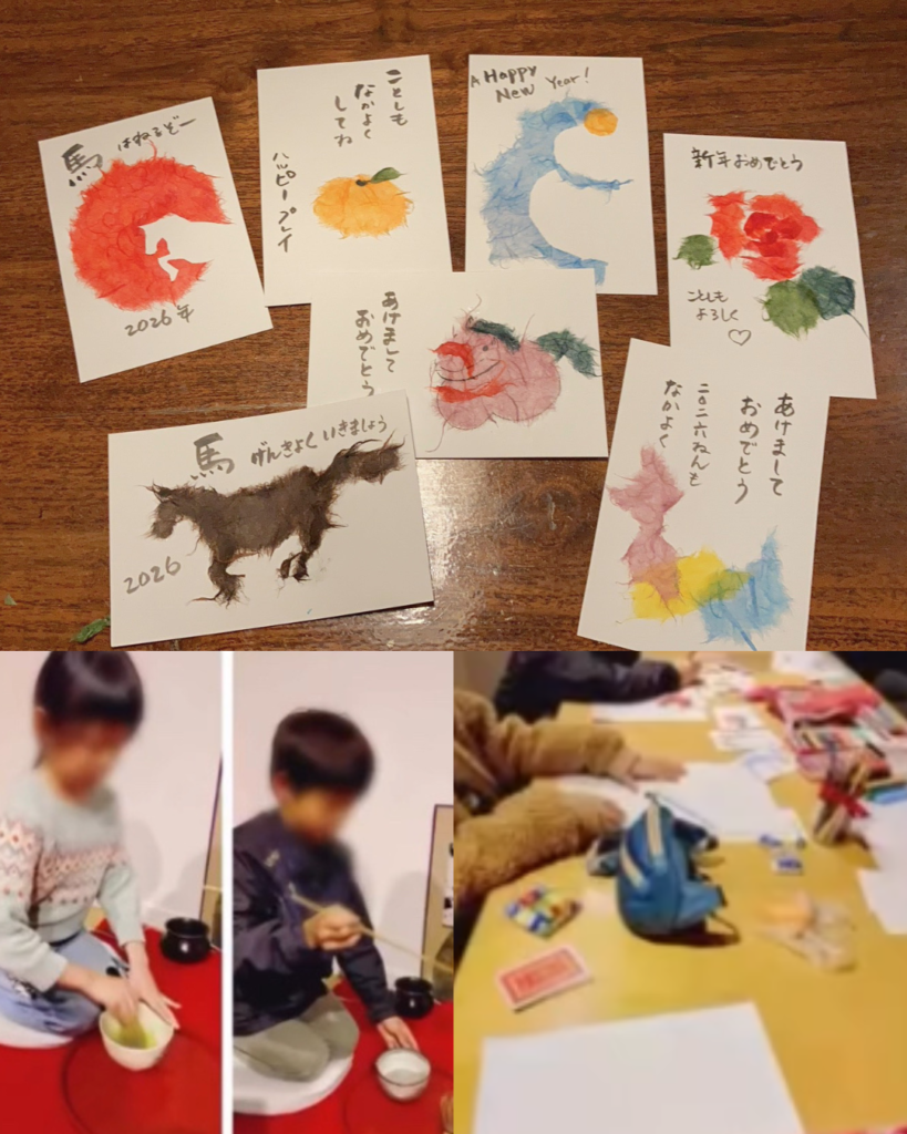 こどもお点前の会で、子どもが抹茶をたてる体験をしている様子の画像